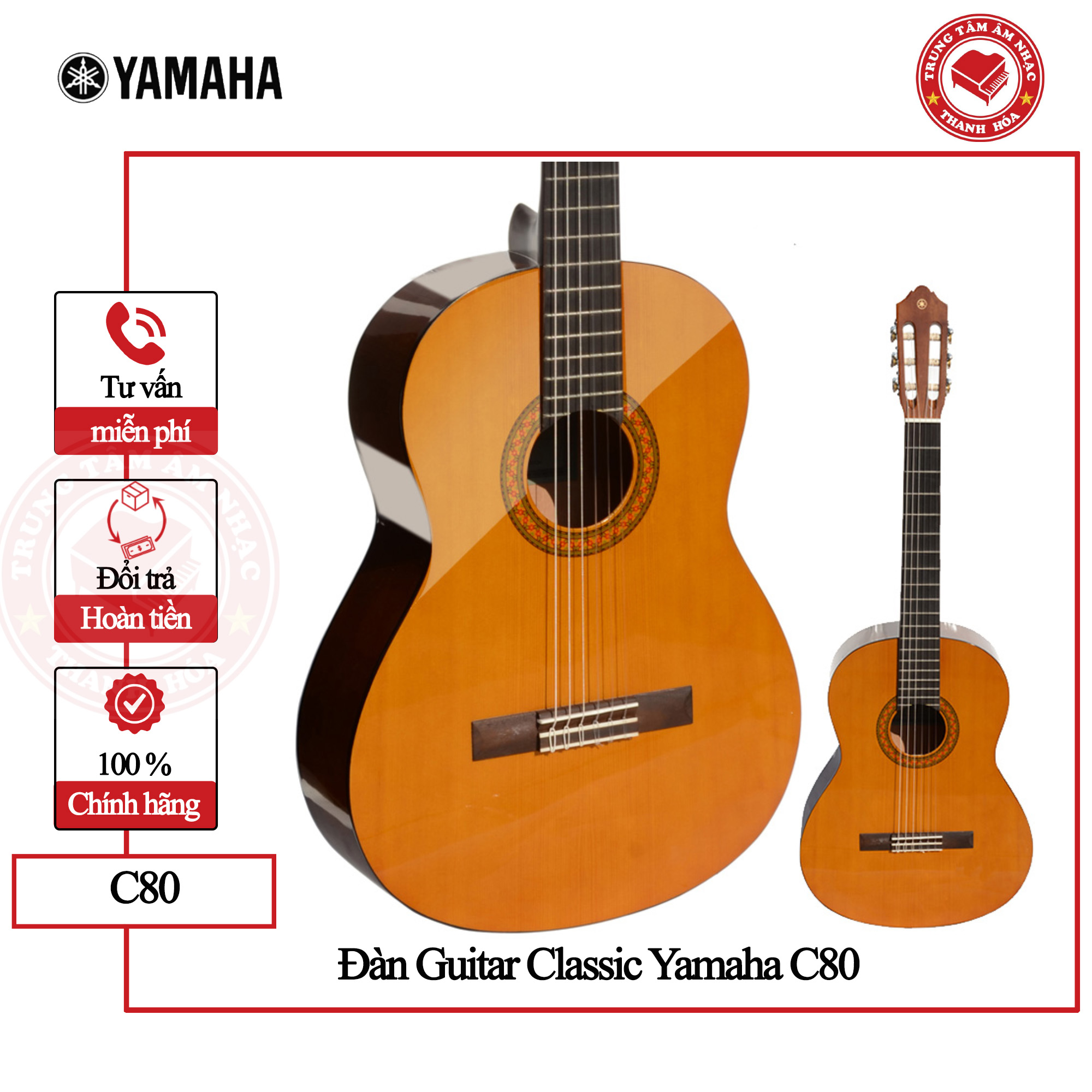 Đàn Guitar Classic Yamaha C80 - Hàng chính hãng