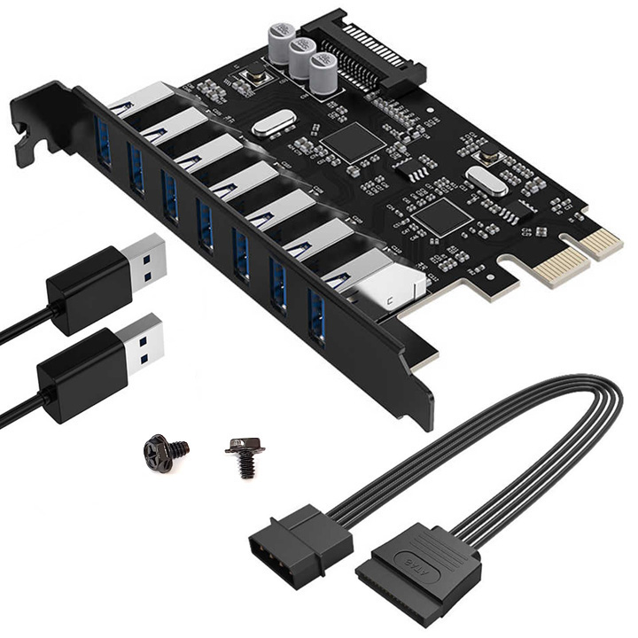 Card chuyển đổi PVU3-7U PCI-E ra 7 cổng USB3.0  HB25