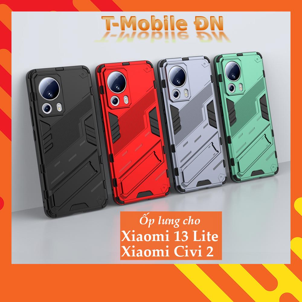 Ốp lưng cho Xiaomi 13 Lite/Civi 2, Ốp chống sốc Iron Man PUNK cao cấp kèm giá đỡ cho Xiaomi 13 Lite/Civi 2