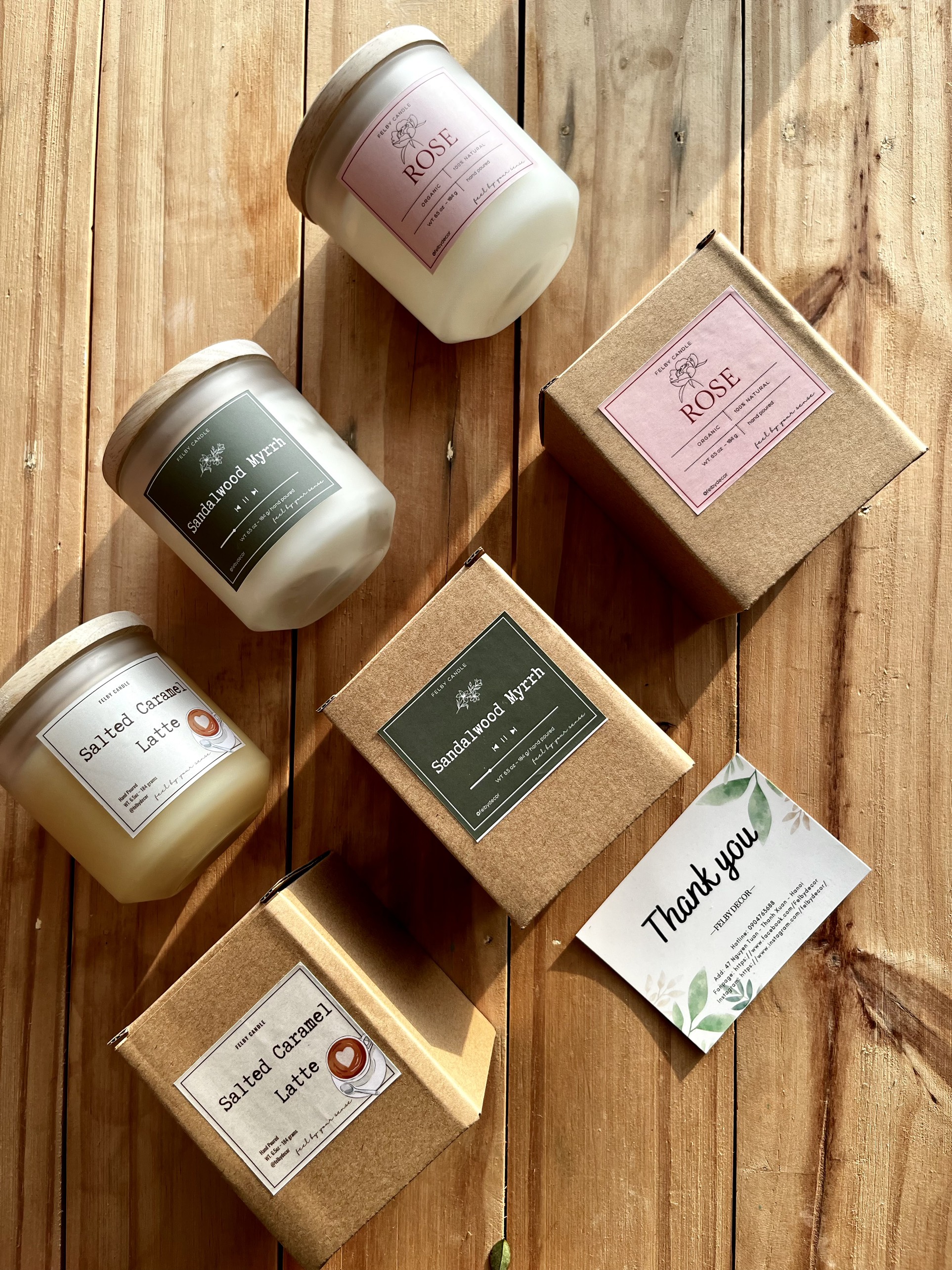 Nến thơm tự nhiên Salted Caramel Latte, hương cafe, nguyên liệu nhập khẩu, 184grams, bấc sợi