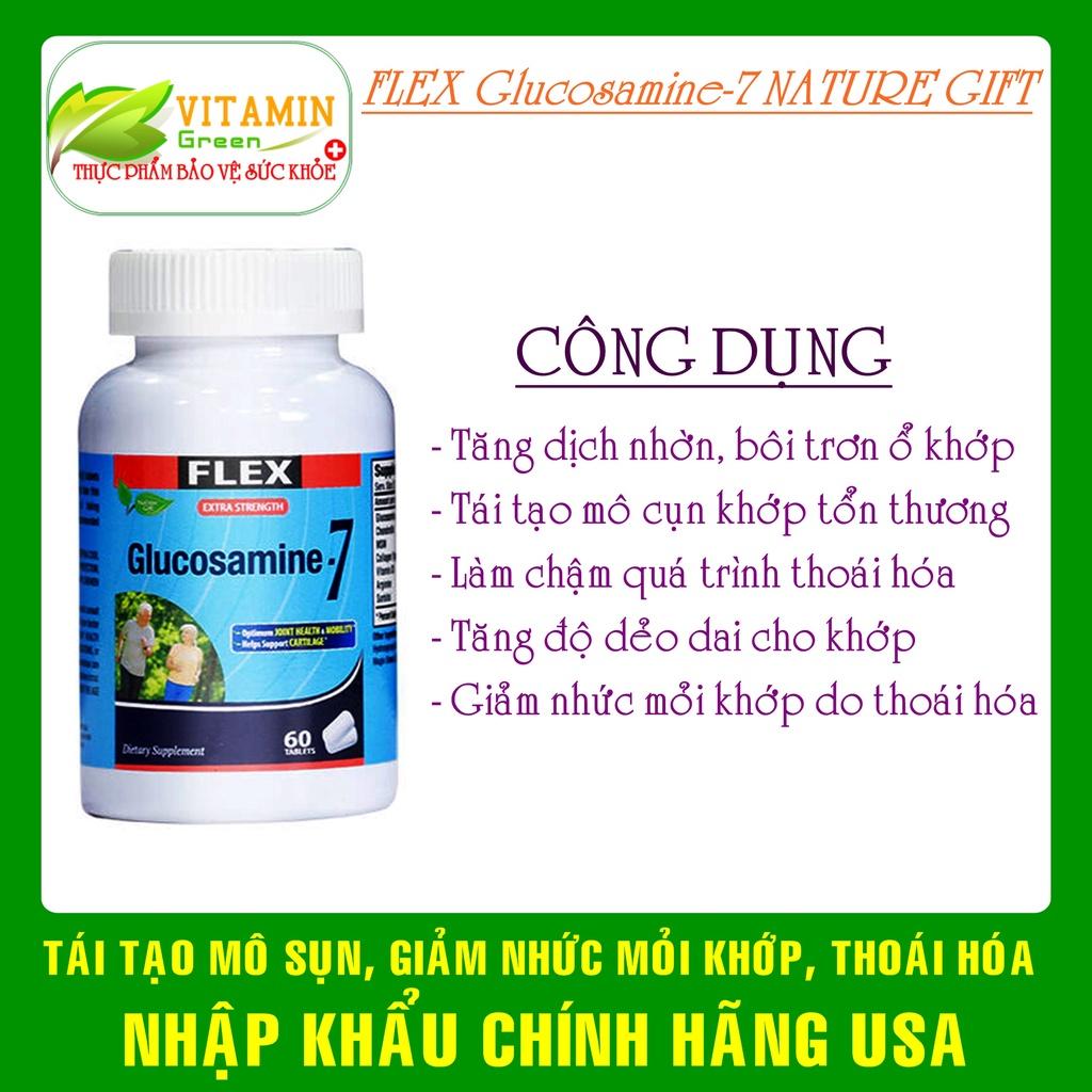 Viên uống bổ xương khớp FLEX Glucosamine-7 Nature Fift tái tạo mô sụn, giảm nhức mỏi khớp | Nhập khẩu chính hãng Mỹ