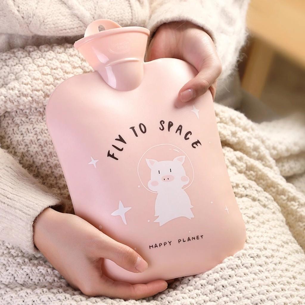 Túi Chườm Nóng Lạnh 1300ml ️  ️ Hình Cute Pig Big Size 1300ml ( Tặng Kèm Túi Vải Bông Mềm Mại).