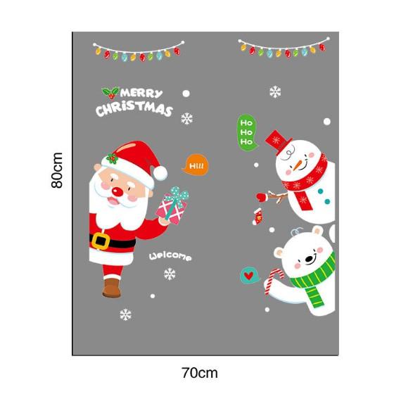 Decal trang trí tường Noel - Noel Trằng hoạt hình chào lễ vui nhộn