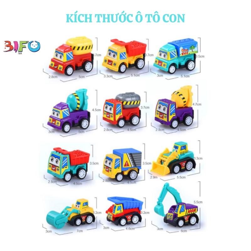 Bộ xe ô tô đồ chơi mini cho bé có dây cót chạy nhỏ nhắn xinh xắn tổng hợp rất nhiều loại xe khác nhau