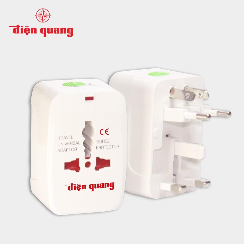 Ổ cắm du lịch Điện Quang ĐQ ESK TV01 - Lỗ cắm chuẩn quốc tế, thích hợp mọi chân cắm. Nhỏ gọn, dễ mang theo. BH 12 tháng