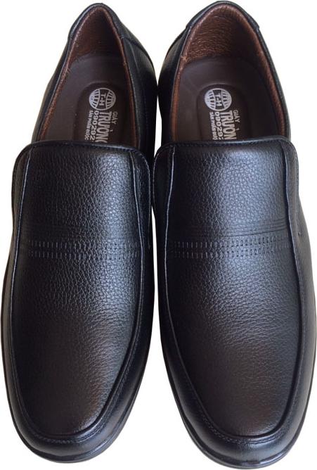 Giày tây nam công sở Trường Hải mũi tròn màu đen da bò thật mềm mại không bong tróc đế cao su chống mòn không trơn GT0231