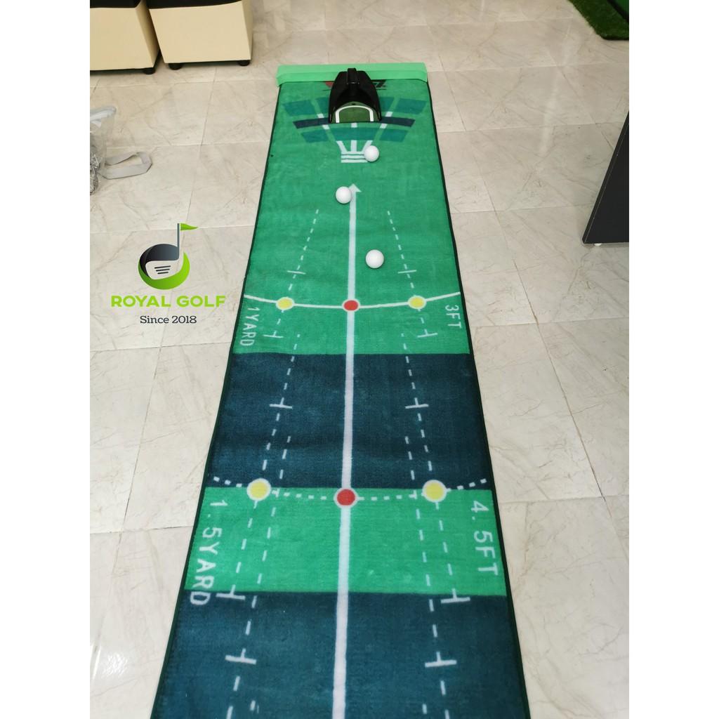 Combo thảm putt cao cấp TL018 + máy trả bóng chạy bằng pin