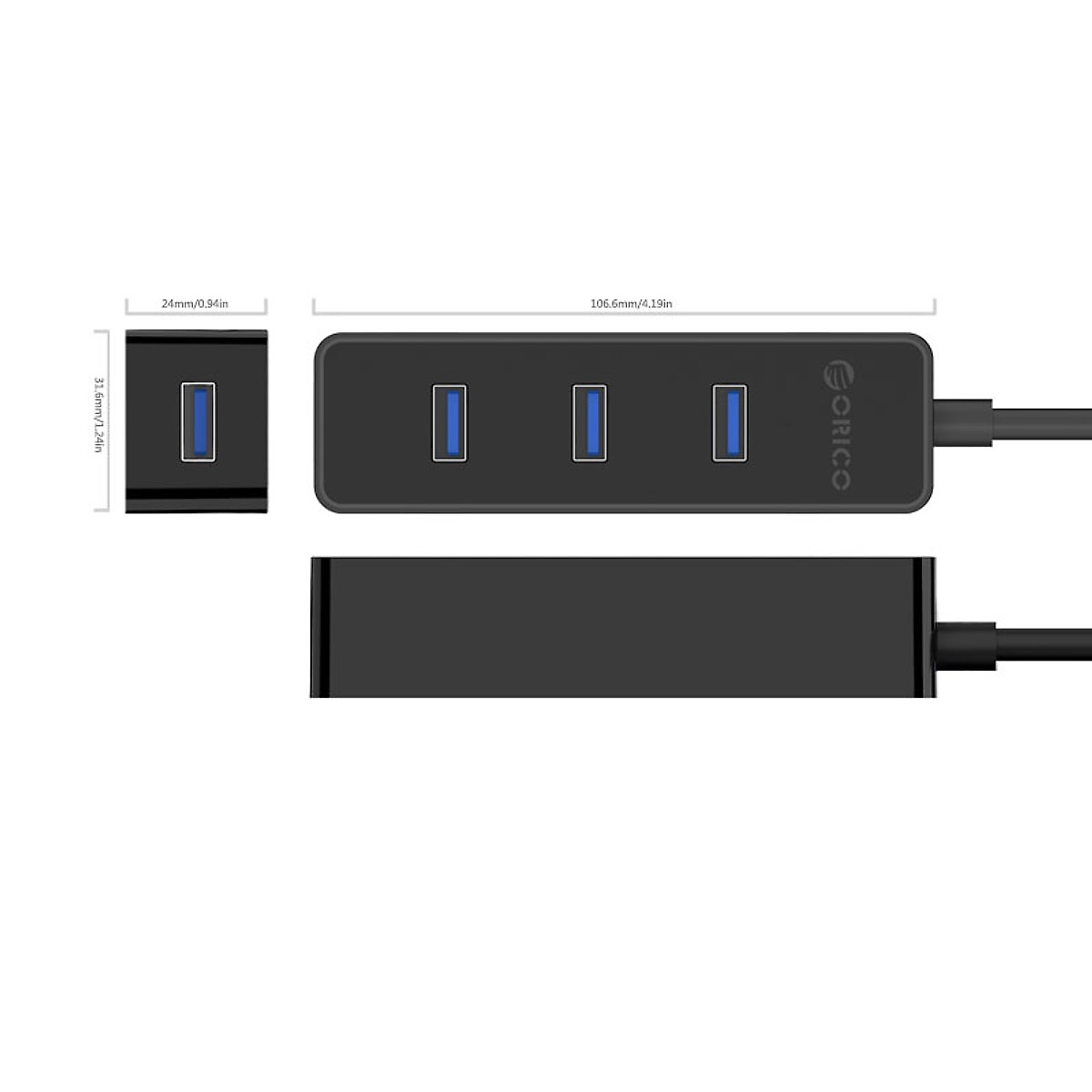 Hub USB 3.0 1 ra 4 Cổng Orico W5ph4-u3 (Bộ chia USB 3.0) - Hàng Nhập Khẩu