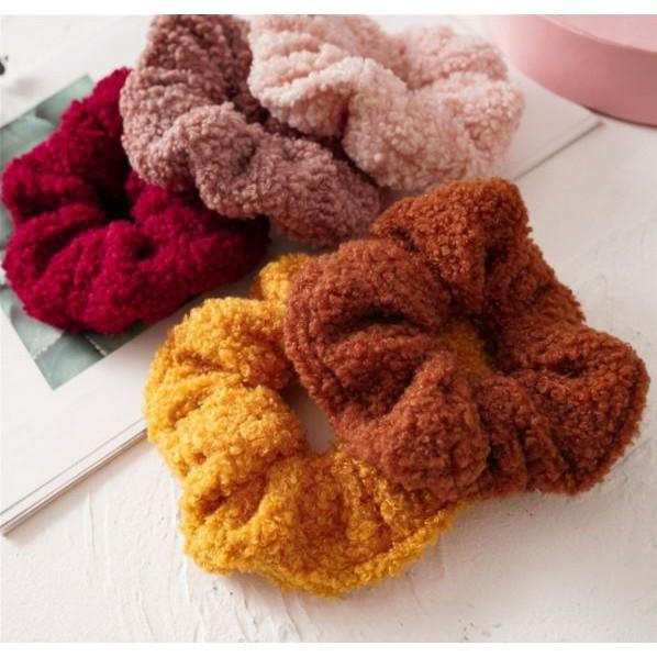 Dây cột tóc vải Scrunchies lông cừu bền chắc PK219