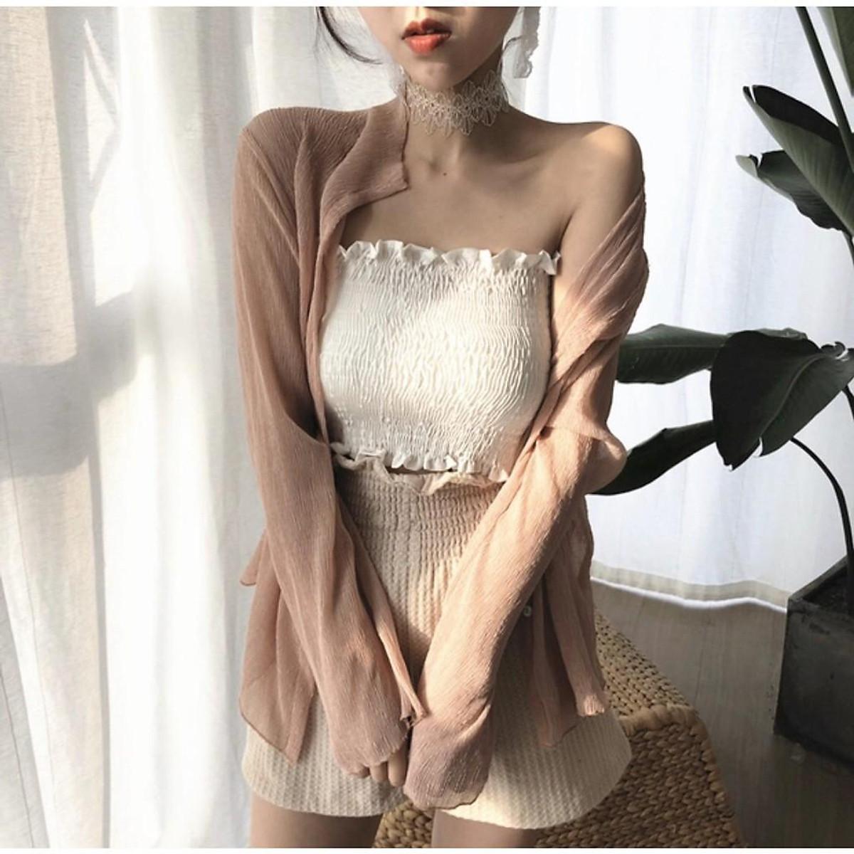 ÁO ỐNG VOAN GÂN BASIC TRƠN THUN NỮ CROPTOP CO GIÃN ÔM BODY HOT GIRL HÀN QUỐC SWAG CHẤT 47