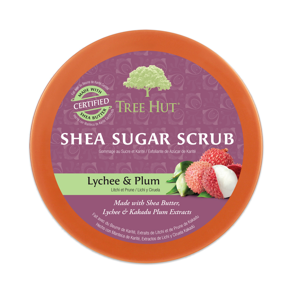 Tẩy tế bào chết cơ thể Tree Hut Shea Sugar Scrub Lychee &amp; Plum