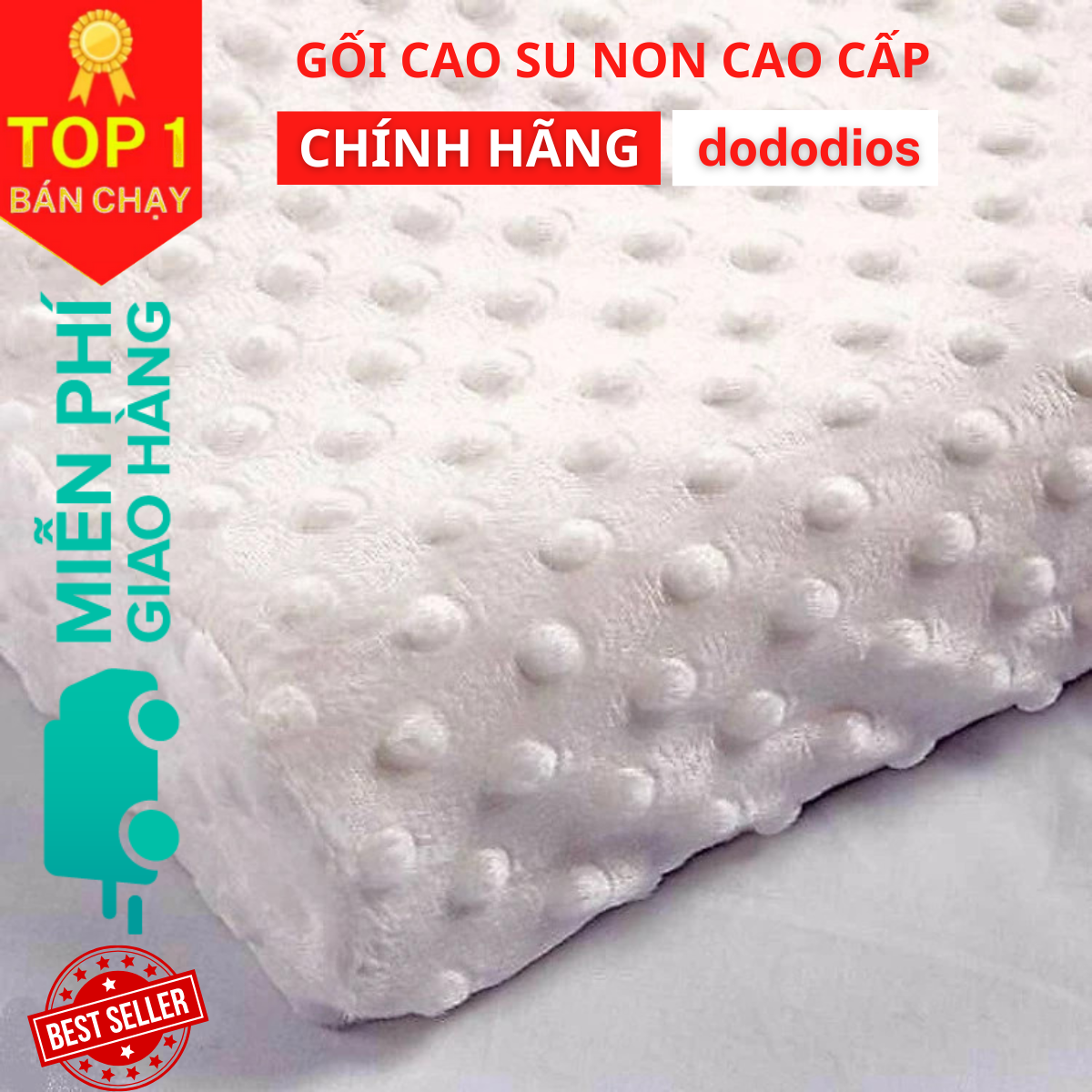 Gối Cao Su Lượn Sóng nâng đỡ, bảo vệ đốt sống cổ, Gối Memory Foam 50D Hình Cong HLW111, Gối Memory Foam 50D HLW114, siêu mềm, êm ái, thích hợp với mọi lứa tuổi - Hàng chính hãng dododios