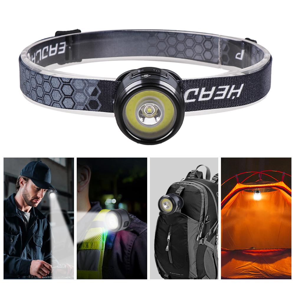 Super Bright LED Head Lamp Outdoor Rechargeable Flashlight Headlamp Work Light with Hat Clip and Magnet for Camping Hiking Cycling Running Fishing