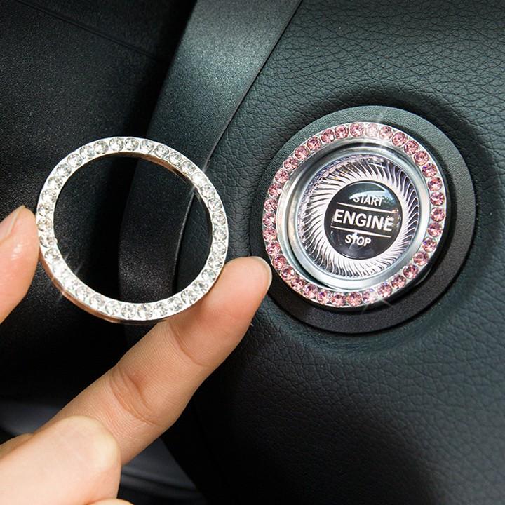 Vòng Đính Đá Trang Trí Nút Khởi Động Start Stop Ổ Khóa Xe Ô Tô - VOL