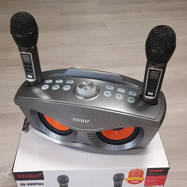 Loa karaoke Bluetooth SDRD 306, Loa bluetooth không dây - kèm 2 micro hát karaoke, âm thanh tuyệt đỉnh, chất lượng