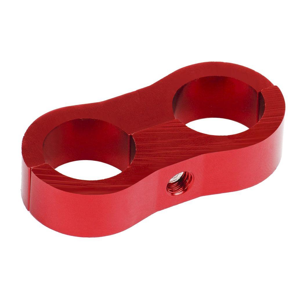 2X Billet Aluminum Dual Oil Fuel Water Line Hose Separator Clamp AN4 Red