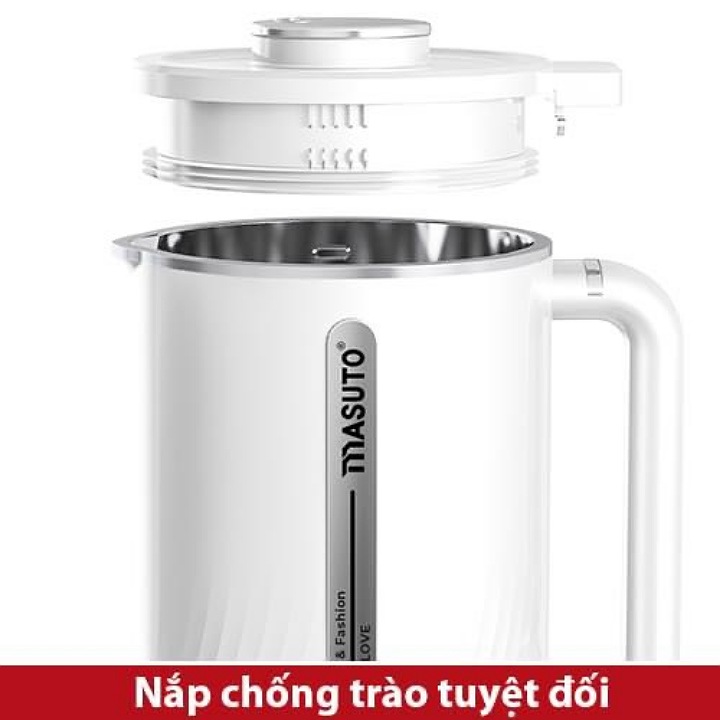 Máy làm sữa hạt Masuto 1L xay các loại hạt siêu nhuyễn mịn chống trào, 8 chế độ nấu, dễ vệ sinh hàng chính hãng