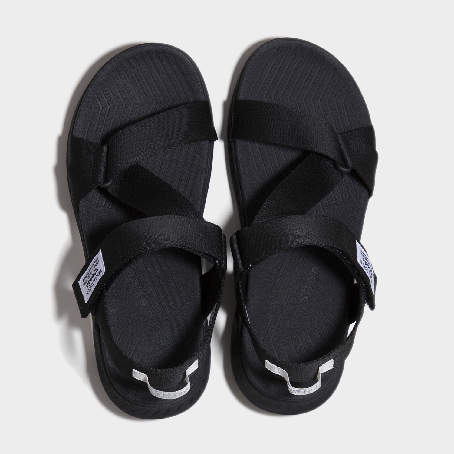 Giày sandal Shondo F7 nam nữ đi học đế cao đen fulll F7R1010