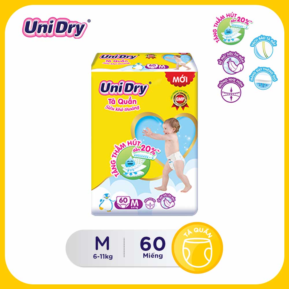 Tã quần UniDry gói Jumbo M60-L54-XL48-XXL44