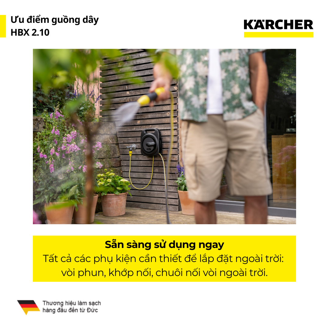 [Mới 2025] Guồng ống dây tưới vườn Karcher HBX 2.10 - Phiên bản cải tiến của CR 3.110 - Hàng Chính Hãng