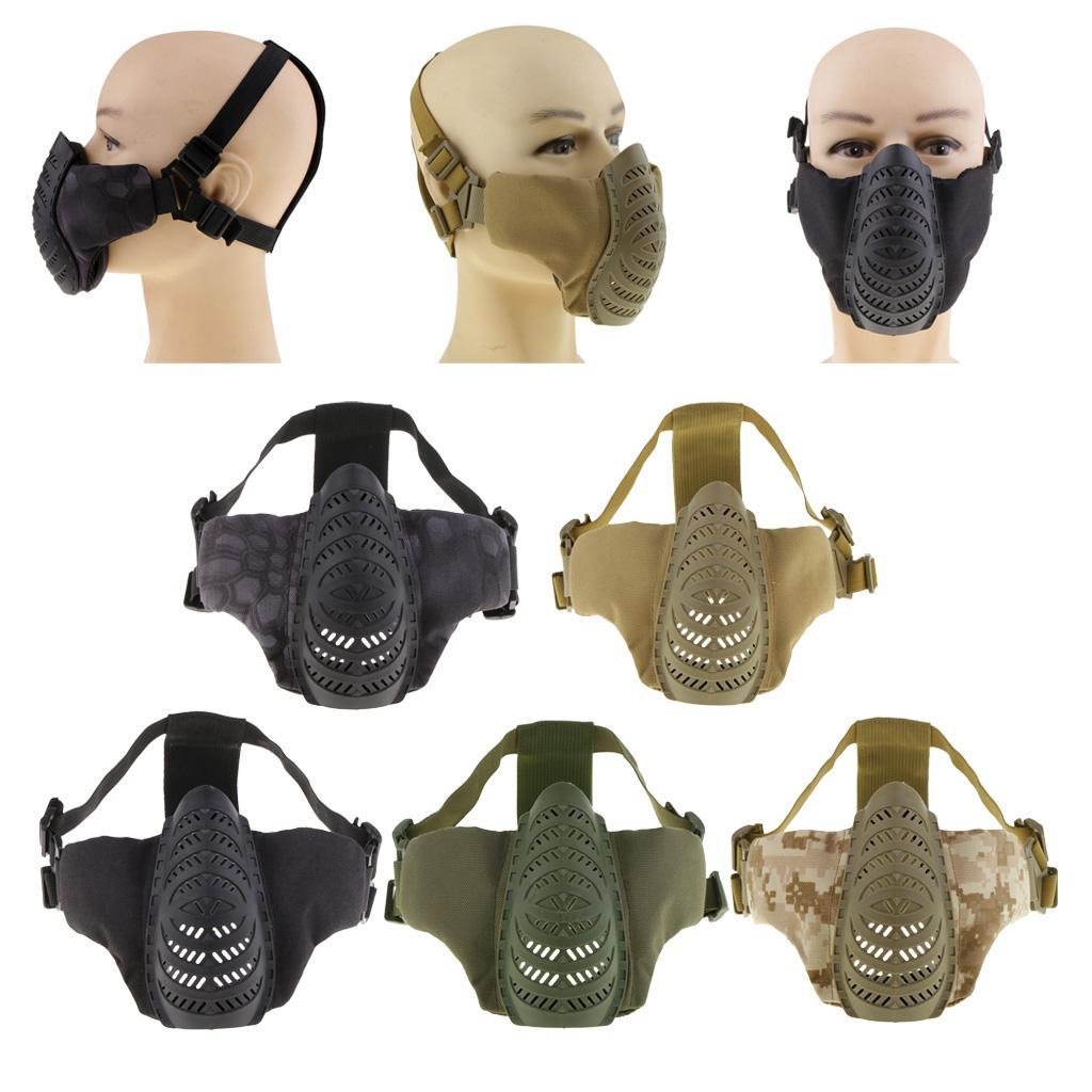Foldable Half Face Mesh Mask Army Style Comfortable Adjustable Lower Face Protective Mask