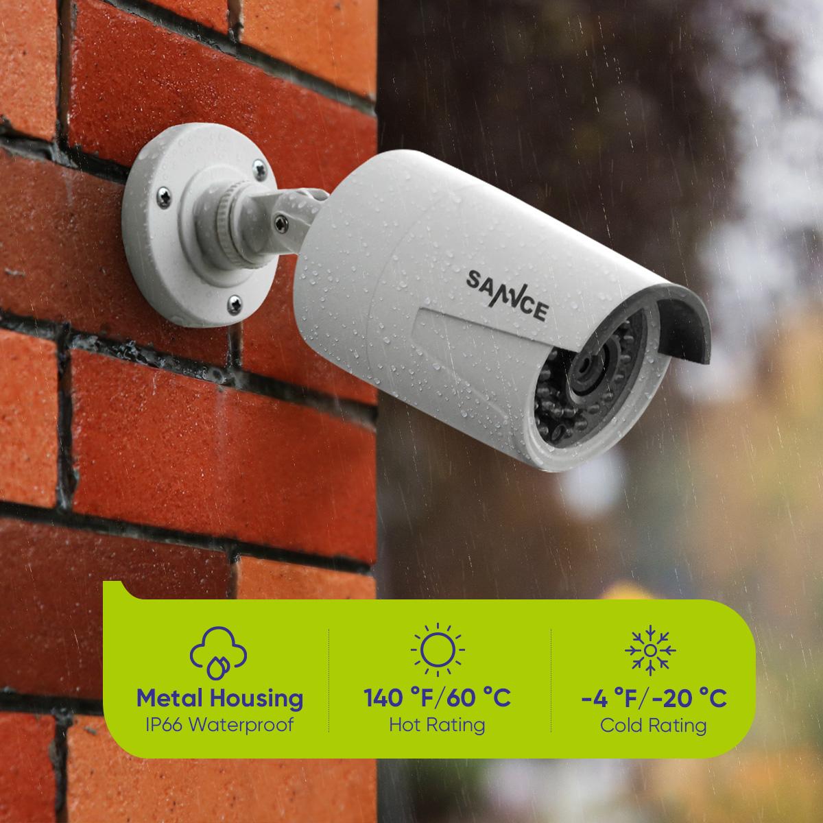 Sannce 8ch 5MP HD Máy ảnh giám sát bảo mật video POE Hệ thống 4PCS 5MP IP camera ngoài trời Weatherproof Home CCTV NVR System Build-In HDD: Không có