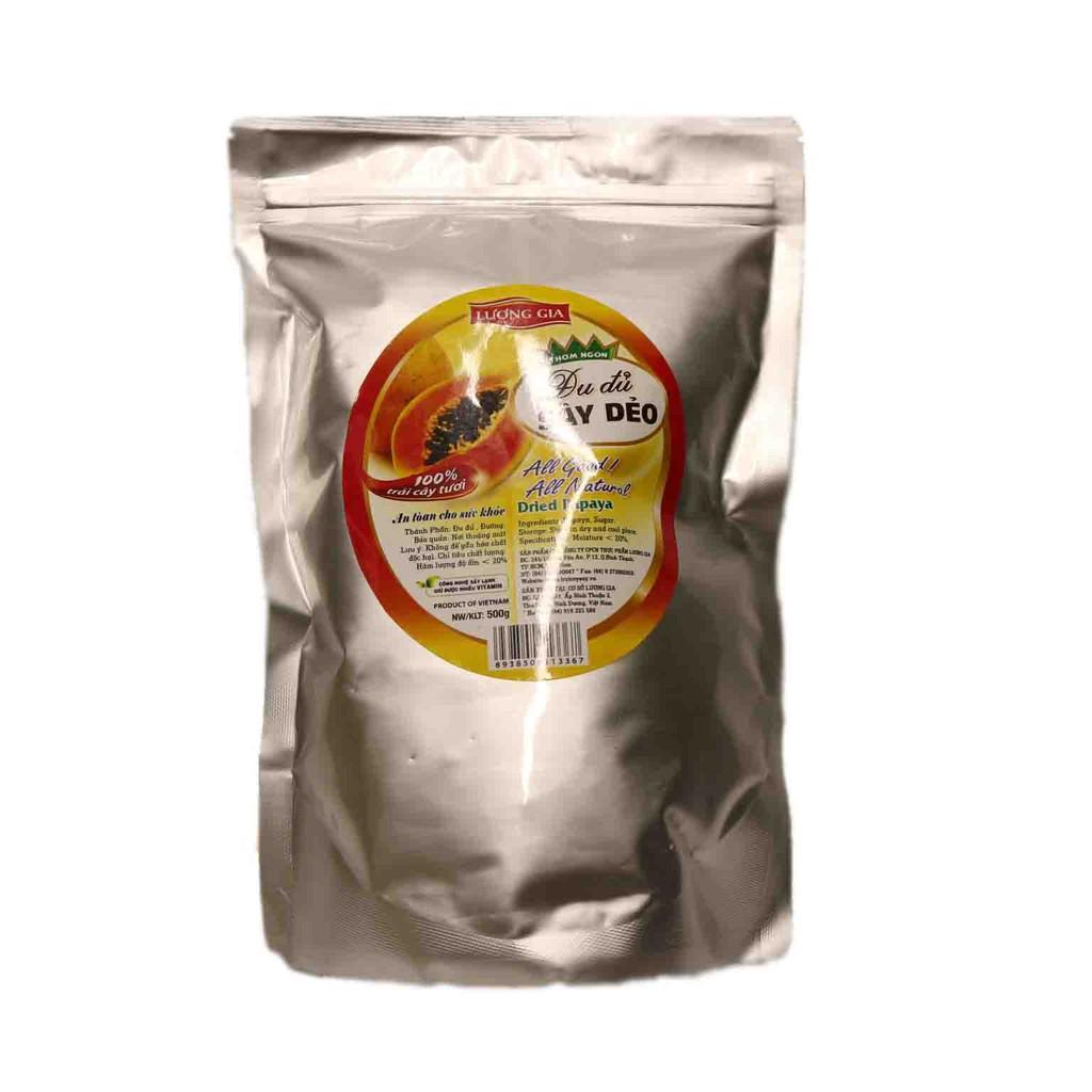 Đu Đủ Sấy Dẻo Vị Chanh Dây Lương Gia 500gr