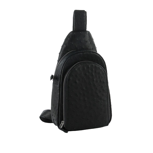 Túi đeo trước nam da đà điểu Huy Hoàng màu đen, nâu đất, vàng bò, nâu đỏ HT6443-44-45-46