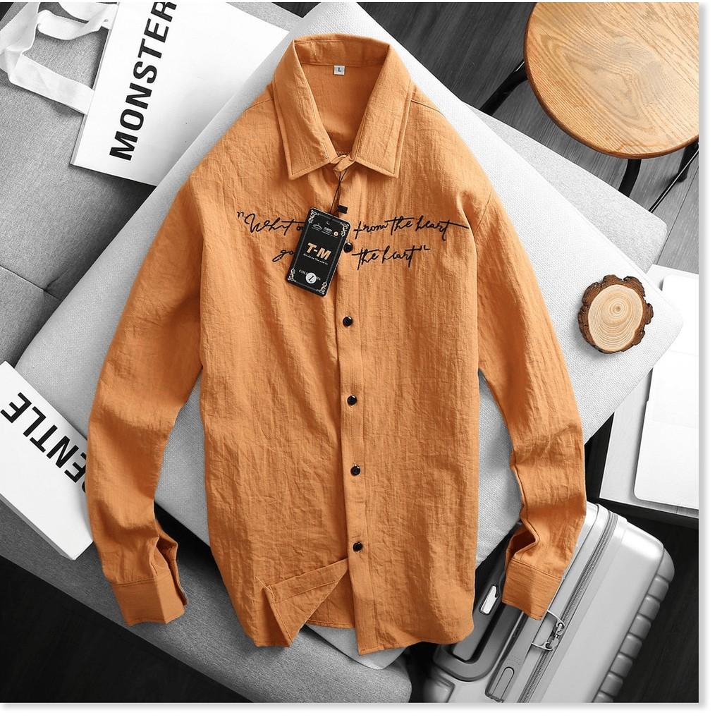 ÁO SƠ MI ĐŨI TAY DÀI,THIẾT KẾ HỌA TIẾT CHỮ TRÊN ÁO SIÊU NGẦU TRANG NEMO 36 FASHION
