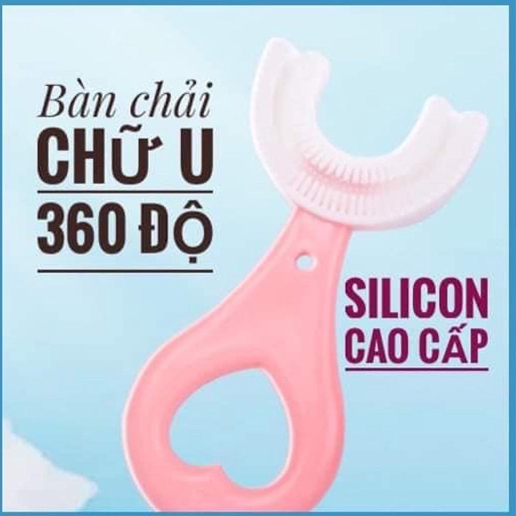 Bàn chải đánh răng hình chữ U bằng silicon cho bé 2-12 tuổi