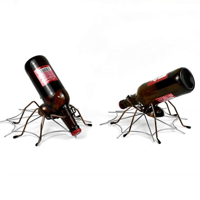 Spider Wine Bottle Rack Iron Art Beer Metal Stand Craft Supplies Desktop Cabinet Ornament Home Decoraton Bottle Holder