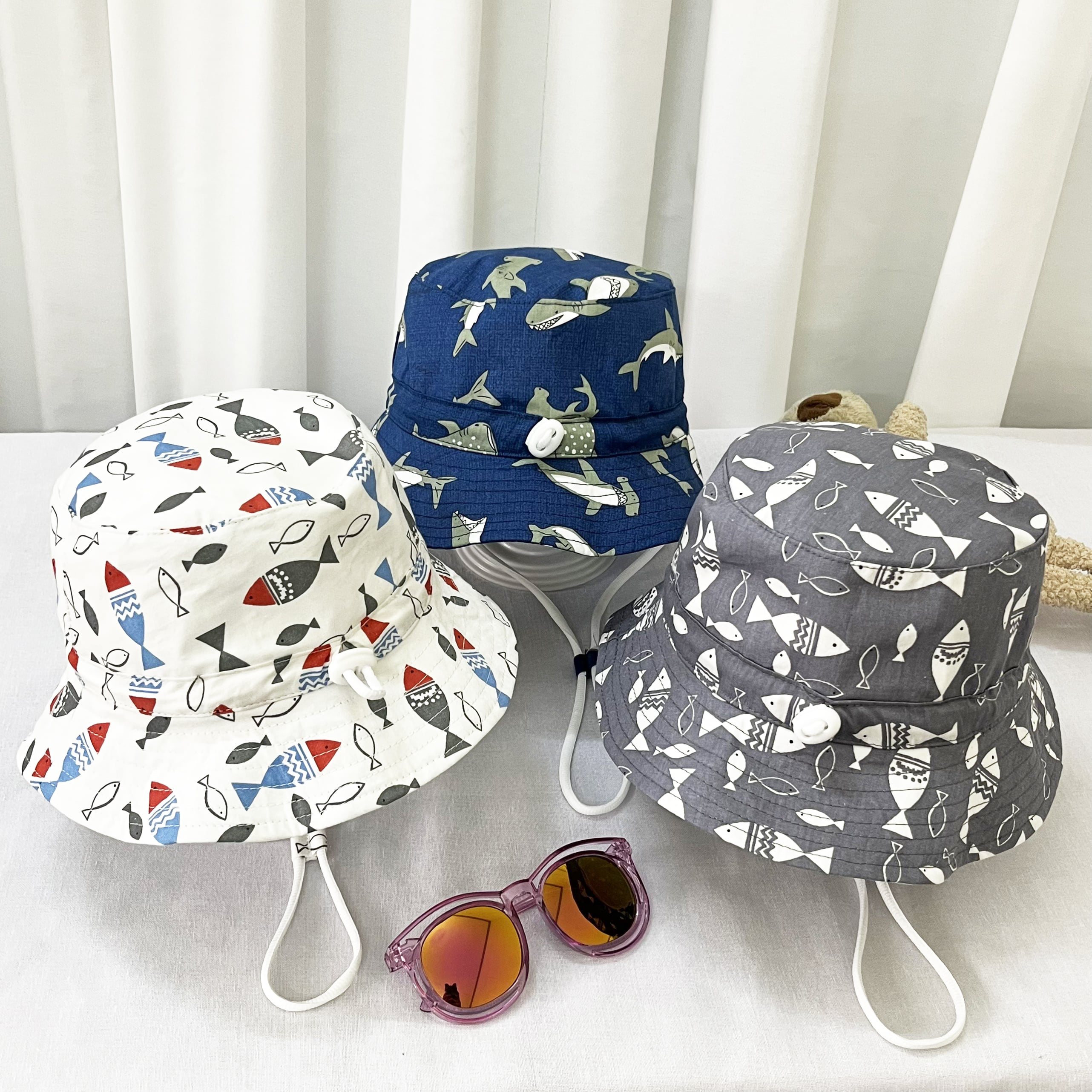 Mũ bucket họa tiết Cotton mềm mỏng thoáng khí, nón chống nắng thời trang cho bé trai, bé gái 1-10 tuổi