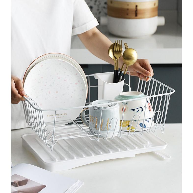 Kệ úp chén, dĩa, đũa, ly ráo nước WhiteKitchen & Drain - Home and Garden
