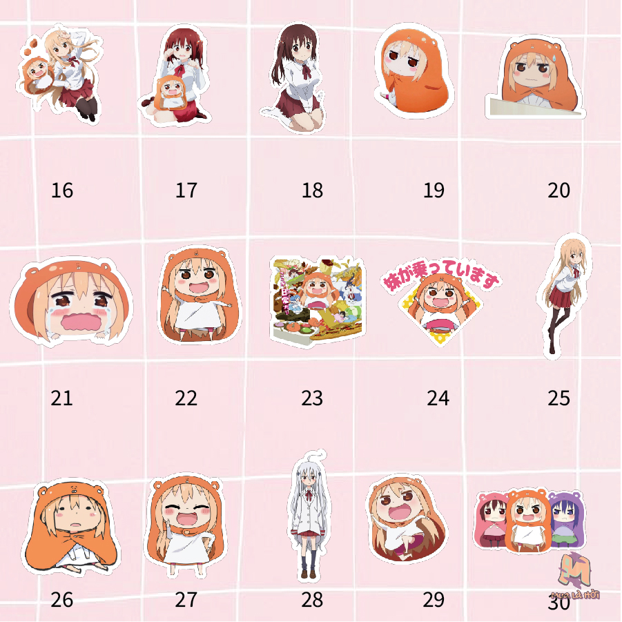 Miếng dán Stickers chủ đề Himouto ! Umaru-chan