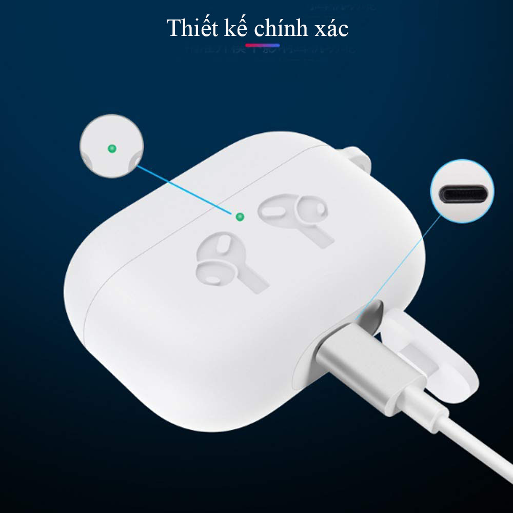 Hình ảnh Bao Case Silicon Dành Cho Tai Nghe Apple Airpods Pro Có Móc Khóa