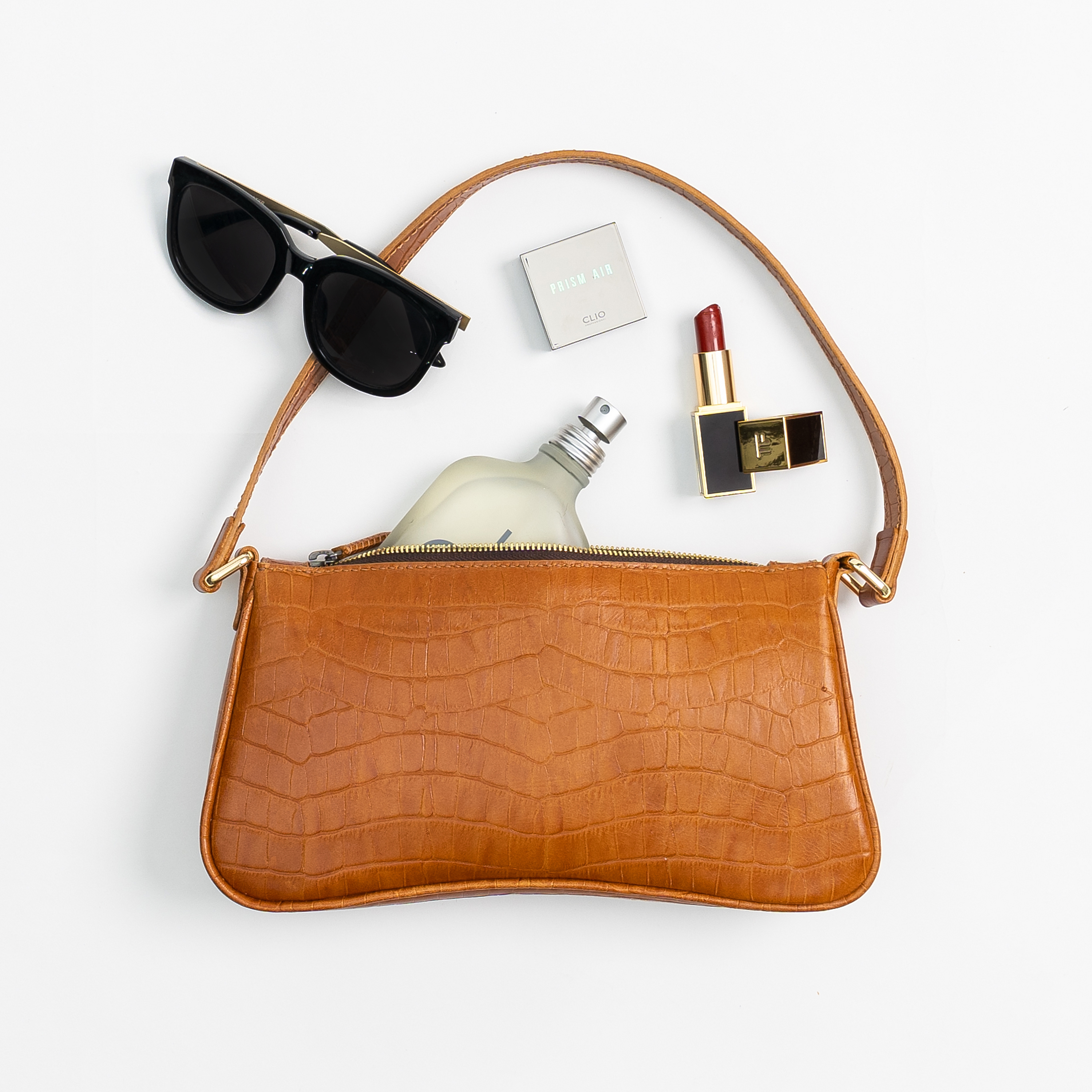 Túi đeo vai da bò thật dập vân cá sấu cao cấp may thủ công