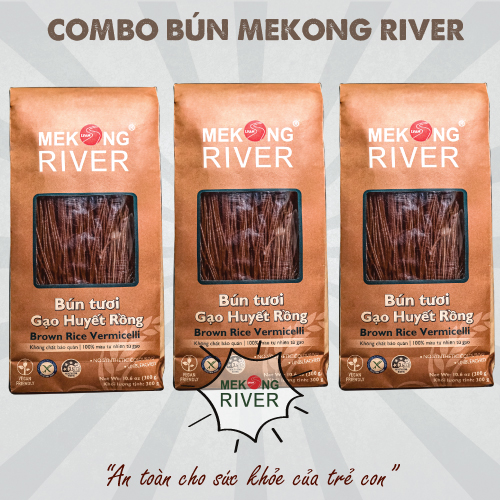 Combo 3 túi Bún Tươi Gạo Huyết Rồng MeKong River 300g