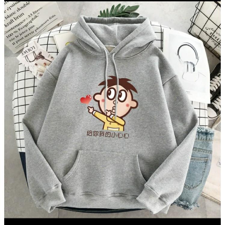 Áo hoodie cậu bé bắn tim chất nỉ bông dày siêu ấm 59