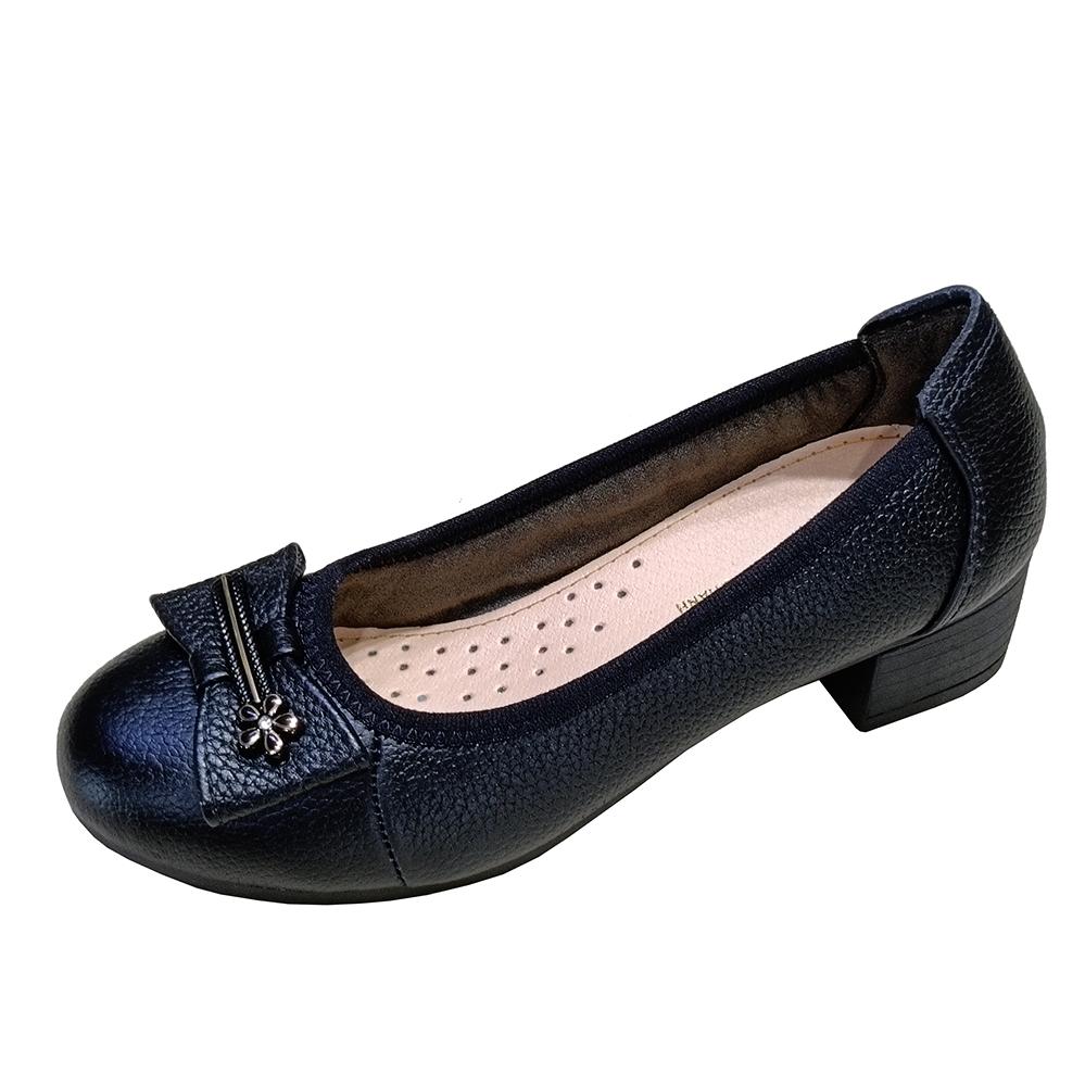 Giày Búp Bê Nữ Cao Gót HA NAM Da Bò Thật Thời Trang Cao Cấp 5cm GBBN20898 - Màu Đen