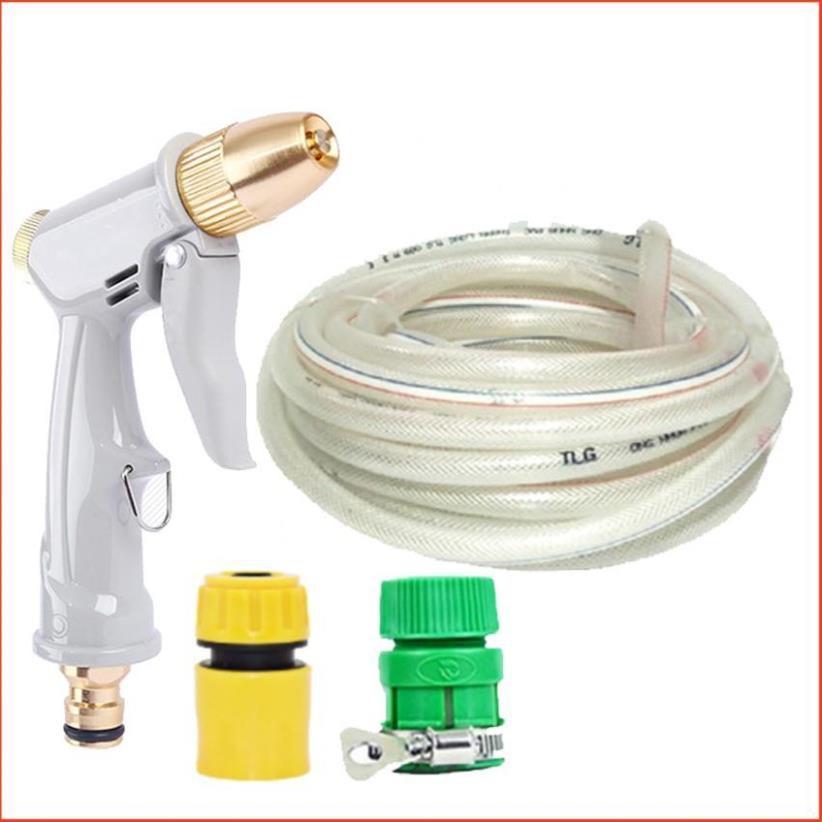Bộ dây vòi xịt nước rửa xe, tưới cây tăng áp 3 lần, loại 15m  206846