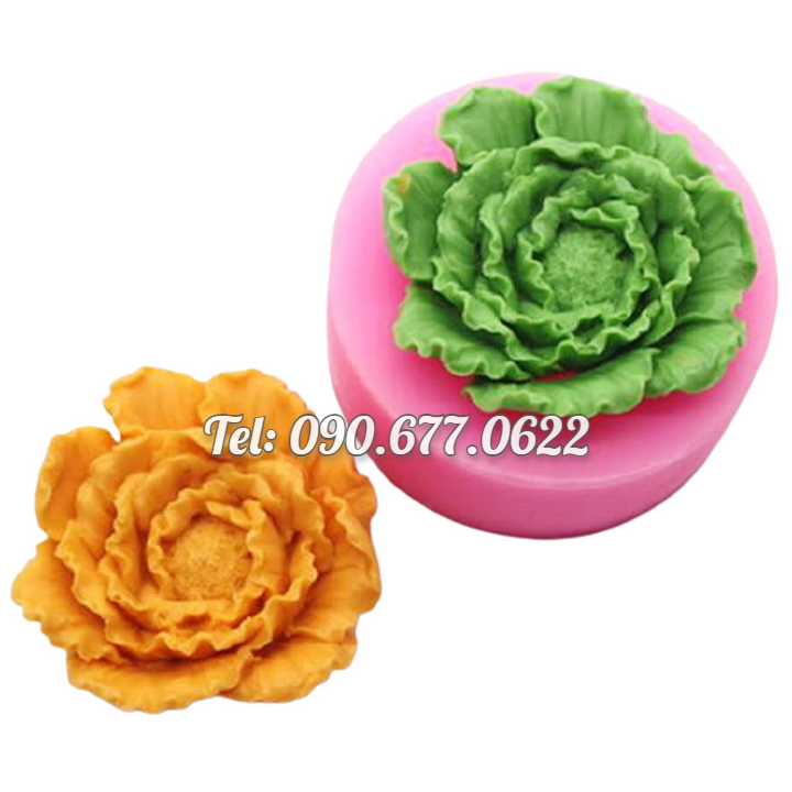 Khuôn silicone làm rau câu hoa mẫu đơn – Loại 8 cm - Mã số 1018