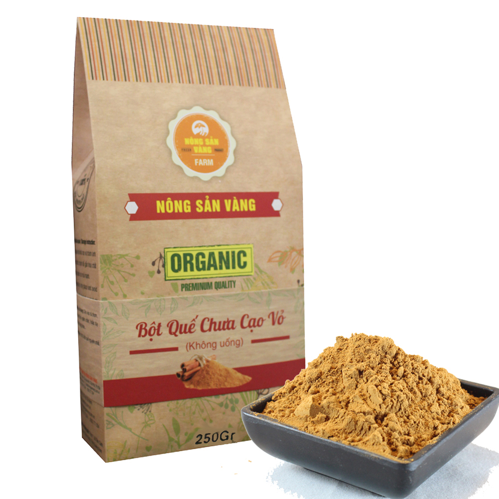 Bột Quế Nguyên Chất Chưa Cạo Vỏ (Làm Đẹp) 250gr, giảm cân, giảm mỡ bụng, đắp mặt - Nông Sản Vàng