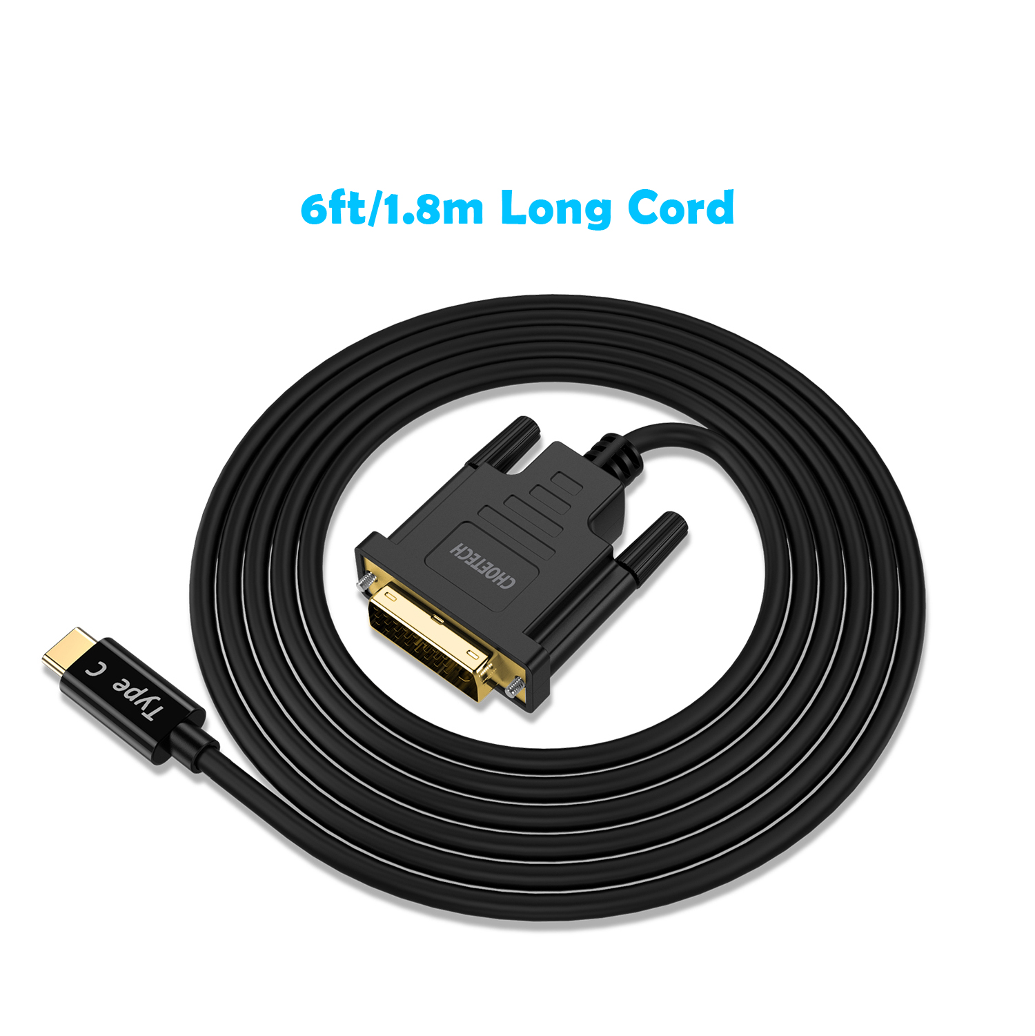 Cáp Chuyển cổng USB-C sang DVI (CHOETECHXCD-0018BK) - Hàng Chính Hãng