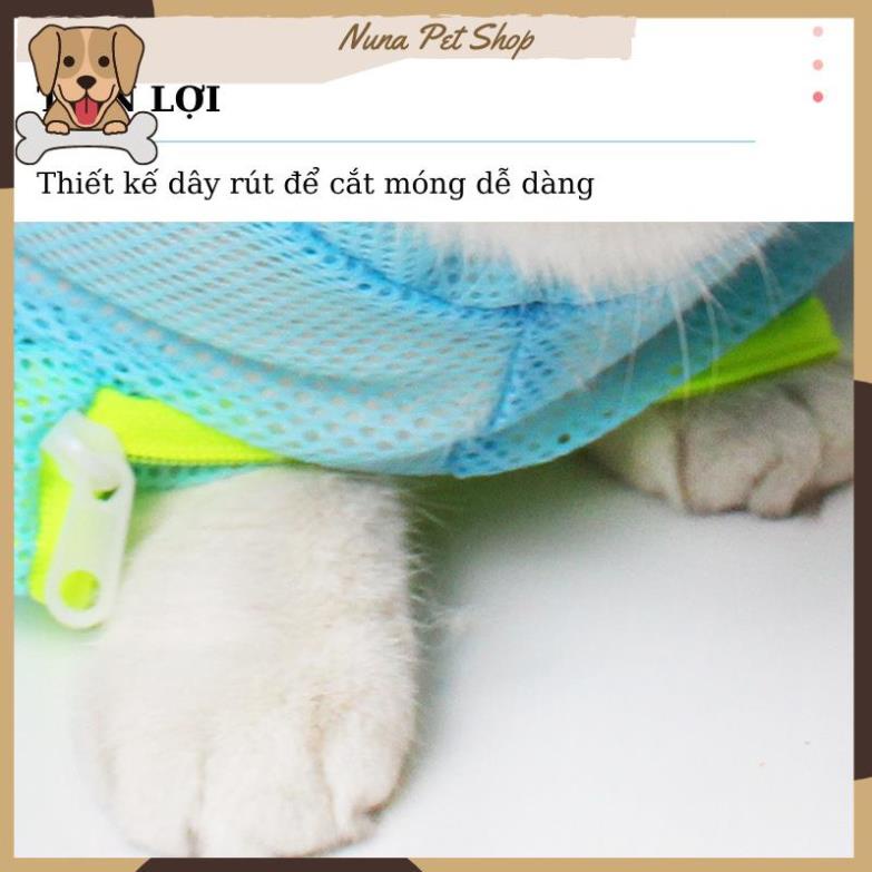 Túi lưới đa năng cho chó mèo - Túi tắm cho mèo, hỗ trợ cắt móng