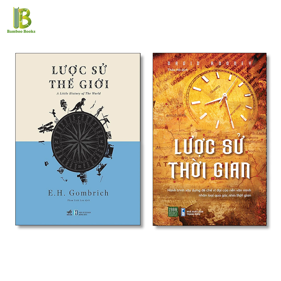 Combo 2 Tác Phẩm Lịch Sử: Lược Sử Thế Giới + Lược Sử Thời Gian - Tặng Kèm Bookmark Bamboo Books