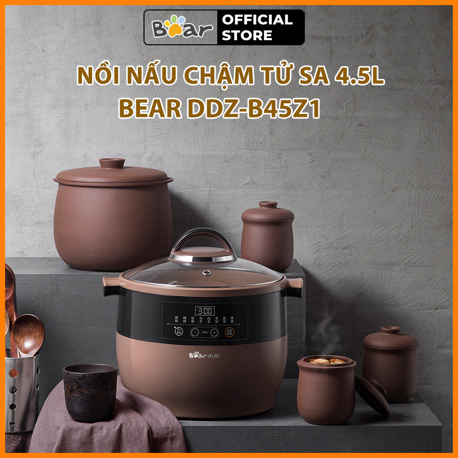 Nồi nấu chậm tử sa đa năng 4.5L Bear DDZ-B45Z1 - Hàng Chính Hãng