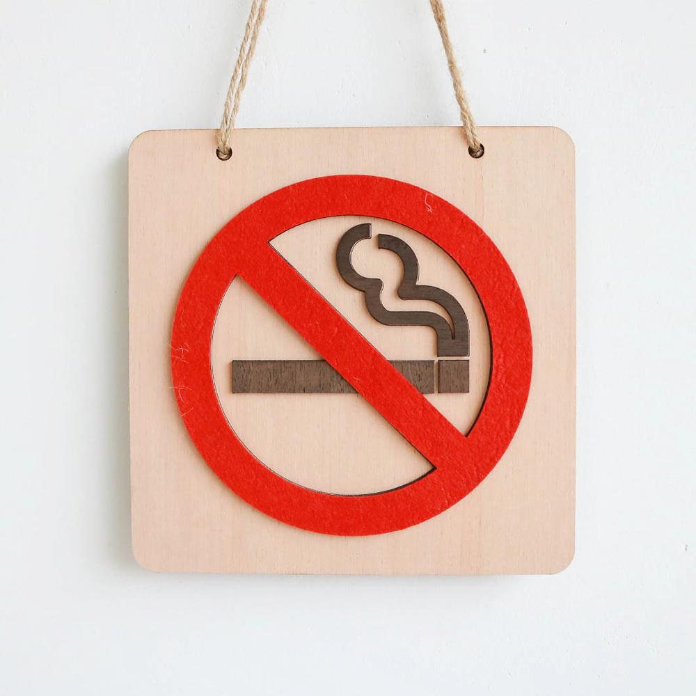 Bảng gỗ ''no smoking'' (bảng gỗ trang trí + quà tặng giá trị