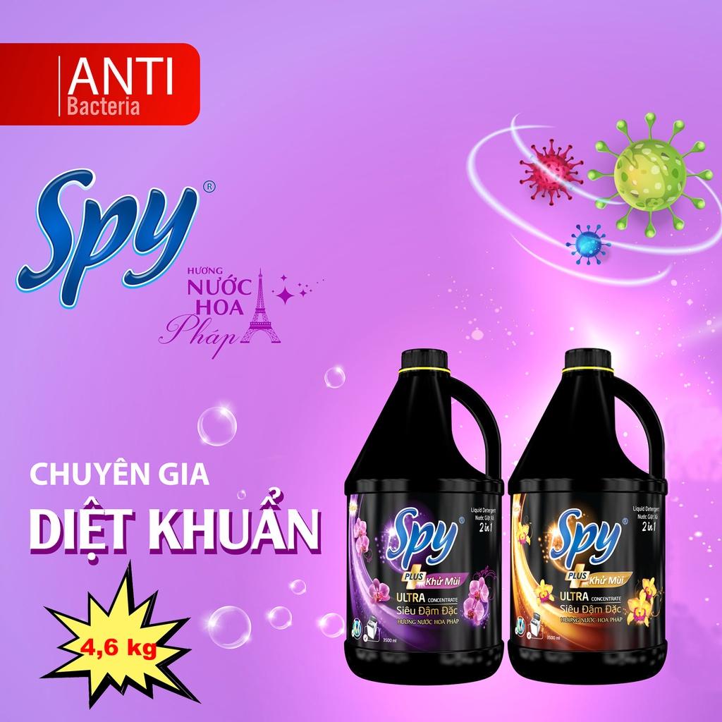 Nước giặt xả SPY ULTRA CLEAN PLUS can 4,6L 2 trong 1 Sạch sâu Thơm lâu Diệt khuẩn