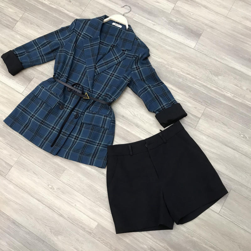 Áo Khoác Vest nam nữ kể ô xanh cao cấp