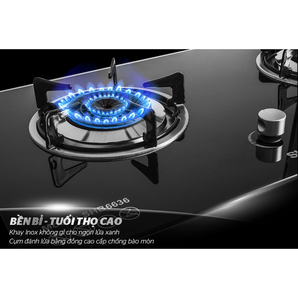 Bếp gas âm cao cấp Sunhouse SHB6636, Mặt kính cường lực siêu bền, Có cảm biến tự động ngắt gas, Bảo hành 2 năm tại nhà - Hàng chính hãng